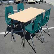 Virco Activity Table & Chairs (Maple/Forest Green Plastic)